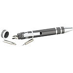 PEARL 8in1-Schraubenzieher im Kugelschreiber-Design, 4x Kreuz und 4x Schlitz PEARL Bit-Sets