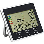infactory Digitaler Wecker mit Kalender, Thermometer und Hygrometer infactory Digitales Hygrometer/Thermometer mit Uhr und Weckfunktion