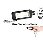 PEARL Mini-Akku-Taschenlampe mit COB-LED und USB-Ladeanschluss, 50 lm, 1 W PEARL LED-Akku-Taschenlampen mit USB-Anschluss