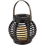 Lunartec Solar LED Rattanleuchte zum hängen oder stellen 2er-Set Lunartec Solar-LED-Dekoleuchte aus Polyrattan