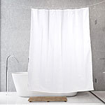 BadeStern Duschvorhang weiß, 180 x 200 cm, mit 12 Befestigungsringen, waschbar BadeStern Duschvorhänge