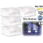 Lunartec Solar-LED-Glasbaustein mit Lichtsensor 4er-Set groß (10x10cm) Lunartec LED-Solar-Glasbausteine