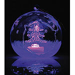 Lunartec Mundgeblasene LED-Glas-Ornamente in Kugelform, 4er-Set Lunartec LED Weihnachtsbaumkugeln