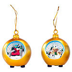 infactory Motiv-Weihnachtskugeln mit LED-Sternenhimmel, 2er-Set gold infactory Weihnachtsbaum-Kugeln