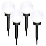 Lunartec 4er-Set LED-Solar-Kugellampe, Ø 20 cm, klein, tageslichtweiß Lunartec Solar-Leuchtkugeln mit Dämmerungssensoren