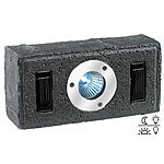 Lunartec Solar-Pflasterstein mit LED-Strahler & Dämmerungs-Sensor, grau Lunartec LED Solar-Pflastersteine