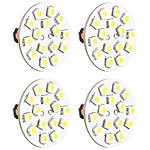 Luminea LED-Stiftsockellampe G4 (12V), 15 SMD LEDs kw, horizontal 4er Luminea LED-Stifte G4 (tageslichtweiß)
