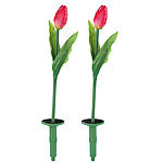 Lunartec Schimmernde LED-Tulpen mit Solarbetrieb im 2er-Set Lunartec Solar LED Blumen