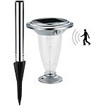 Lunartec Solar-LED-Laterne "Basic" mit Licht-Sensor und PIR-Bewegungsmelder Lunartec LED-Solar-Wegeleuchten mit Bewegungssensoren