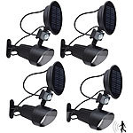 Lunartec Automatischer Solar-LED-Spot mit PIR-Bewegungsmelder & 1W-LED, 4er-Set Lunartec Solar-Spot mit Bewegungsmelder