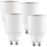 Lunartec Lampensockel-Adapter Adapter GU10 auf E27, 4er-Set Lunartec Lampensockel-Adapter