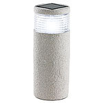 Lunartec Maxi-Solar-LED-Gartenleuchte "Grey Stone", mit Lichtsensor, 30 cm hoch Lunartec LED-Solar-Wegeleuchten
