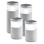 Lunartec Gartenleuchten "Grey Stone", mit Lichtsensor, Mini und Maxi, 4er-Set Lunartec LED-Solar-Wegeleuchten