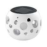 Lunartec Solar-LED-Leuchte "Kugel" aus edlem Ton, weiß, 4er-Set Lunartec Solar-Windlichter