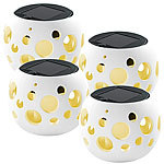 Lunartec Solar-LED-Leuchte "Kugel" aus edlem Ton, weiß, 4er-Set Lunartec Solar-Windlichter