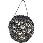 Lunartec Kugelförmige Solar-LED-Dekoleuchte aus Polyrattan Lunartec Solar-LED-Dekoleuchte aus Polyrattan