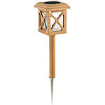 Lunartec Teakholz Outdoor Solarlampe 4er-Set Lunartec Solar-LED-Gartenlaternen