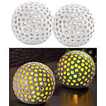 Lunartec Kabellose LED-Dekoleuchten aus Keramik im 2er-Set Lunartec