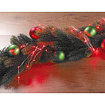 Lunartec Dekostrang aus Draht mit LEDs, batteriebetrieben, 100 cm, rot Lunartec