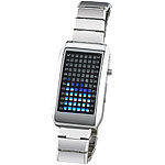 St. Leonhard Designer-Armbanduhr "Blue Sphere" mit LED-Matrix St. Leonhard LED-Armbanduhren