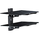 dream audio 2-fach Universal-HiFi- & DVD-Rack "HR-440-Duo" Schwarzglas dream audio HiFi Rack Wandhalterungen