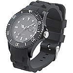 St. Leonhard Sportliche Silikon-Quarz-Armbanduhr, Lupen-Mineralglas, schwarz St. Leonhard Unisex-Silikon-Armbanduhren