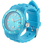St. Leonhard Sportliche Silikon-Quarz-Armbanduhr, Lupen-Mineralglas, himmelblau St. Leonhard Unisex-Silikon-Armbanduhren