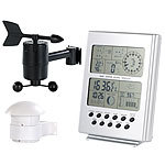 FreeTec Wetterstation mit Funk-Uhr, Außensensoren für Temperatur und Wind FreeTec Wetterstationen mit Funkuhren und Außensensoren
