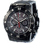 St. Leonhard Herren-Chronograph mit DCF-Funk und Solar-Betrieb, schwarz St. Leonhard Solar-Funk-Armbanduhren für Herren