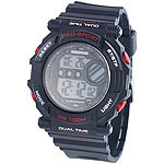 PEARL sports Digitale Armbanduhr mit Stoppuhr, schwarz PEARL sports Digitale Armbanduhren