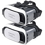 auvisio 2er-Set Virtual-Reality-Brillen für Smartphones, 3D-Justierung auvisio Virtual-Reality-Brillen für Smartphones
