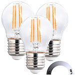 Luminea 3er-Set LED-Filament-Lampen, G45, E27, 470 lm, 4 W, 2700 K, dimmbar Luminea