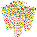 PEARL 400 Retro Papier-Trinkhalme in 4 Farben, gestreift, lebensmittelecht PEARL 