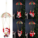 infactory 2er-Set Singender Weihnachtsmann "Santa Sky" mit Fallschirm infactory 