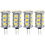 Luminea LED-Stiftsockellampe m. 18 SMD LEDs, G4,12V, tageslichtweiß, rund, 4er Luminea LED-Stifte G4 (tageslichtweiß)