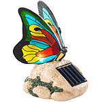 Lunartec Solar-LED-Schmetterling mit Echtglas-Mosaik-Flügeln Lunartec Solar-LED-Schmetterlinge
