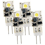 Luminea Stiftsockellampe mit 8 SMD-LEDs, G4, warmweiß, 52 lm, 4er-Set Luminea LED-Stifte G4 (warmweiß)