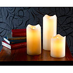 Britesta LED-Echtwachskerzen mit beweglicher Flamme, 3er-Set Britesta LED-Echtwachskerzen mit beweglicher Flamme und Ausblasfunktion
