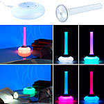 Lunartec 3in1-Nachttisch-Lampe mit Farbwechsel & Taschenlampe Lunartec Nachttisch Lampen
