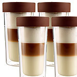 Cucina di Modena 4er-Set Isolierbecher "Coffee-to-go" aus Glas, für bis zu 250 ml Cucina di Modena Glas-Thermobecher