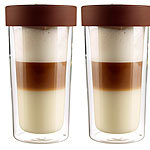 Cucina di Modena 2er-Set Isolierbecher "Coffee-to-go" aus Glas, für bis zu 250 ml Cucina di Modena Glas-Thermobecher