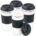 PEARL 4er-Set Coffee-to-go-Becher mit Deckel, 475 ml, doppelwandig, BPA-frei PEARL Doppelwandige Coffee-to-go-Becher