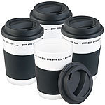PEARL 4er-Set Coffee-to-go-Becher mit Deckel, 350 ml, doppelwandig, BPA-frei PEARL Doppelwandige Coffee-to-go-Becher