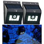 Lunartec 2er-Set Solar-LED-Wandleuchten mit Bewegungsmelder, Dimm-Funktion Lunartec Solar-LED-Wandlicht mit Nachtlicht-Funktion