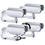 Lunartec 4er-Set 2in1-Dummy-Außen-Kameras & -Leuchten mit Bewegungsmelder, IP44 Lunartec Kamera-Attrappen