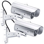 VisorTech 2er-Set Überwachungskamera-Attrappen, Bewegungssensor, Signal-LED VisorTech 