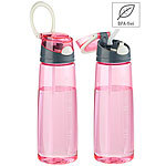 PEARL sports 2er-Set BPA-freie Kunststoff-Trinkflaschen mit Einhand-Verschluss PEARL sports