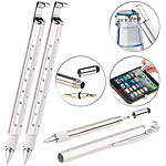 PEARL 2er-Set 7in1-Kugelschreiber mit Touchpen, Schraubendreher & Lineal PEARL 7in1-Kugelschreiber mit Touchpen