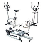 PEARL sports Heimtrainer HT-540, Crosstrainer & Rudergerät im 3er-Set PEARL sports Home Fitnesstudio-Gerätesets