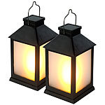 2er-Set Solar-Gartenlaternen, 32 Flammeneffekt-LEDs, Lichtsensor, Akku Solar-Gartenlaternen mit Flammeneffekt-LEDs